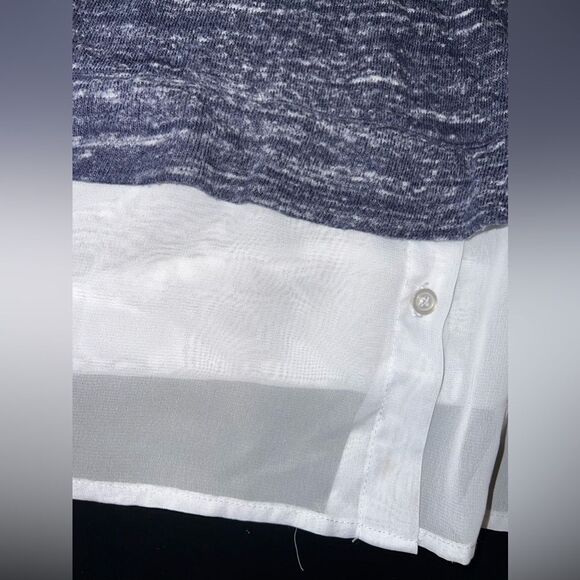 Kut From the Kloth Navy Blue Marled Layered Sweater Top Made in USA size XL EUC - Picture 2 of 5